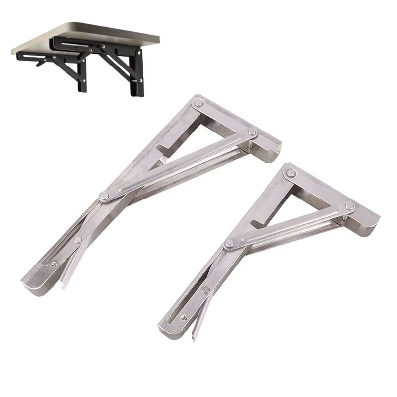 Mini table pliante robuste en acier inoxydable pour fourgonnette ; Accessoire de voiture argenté essentiel pour camping-car