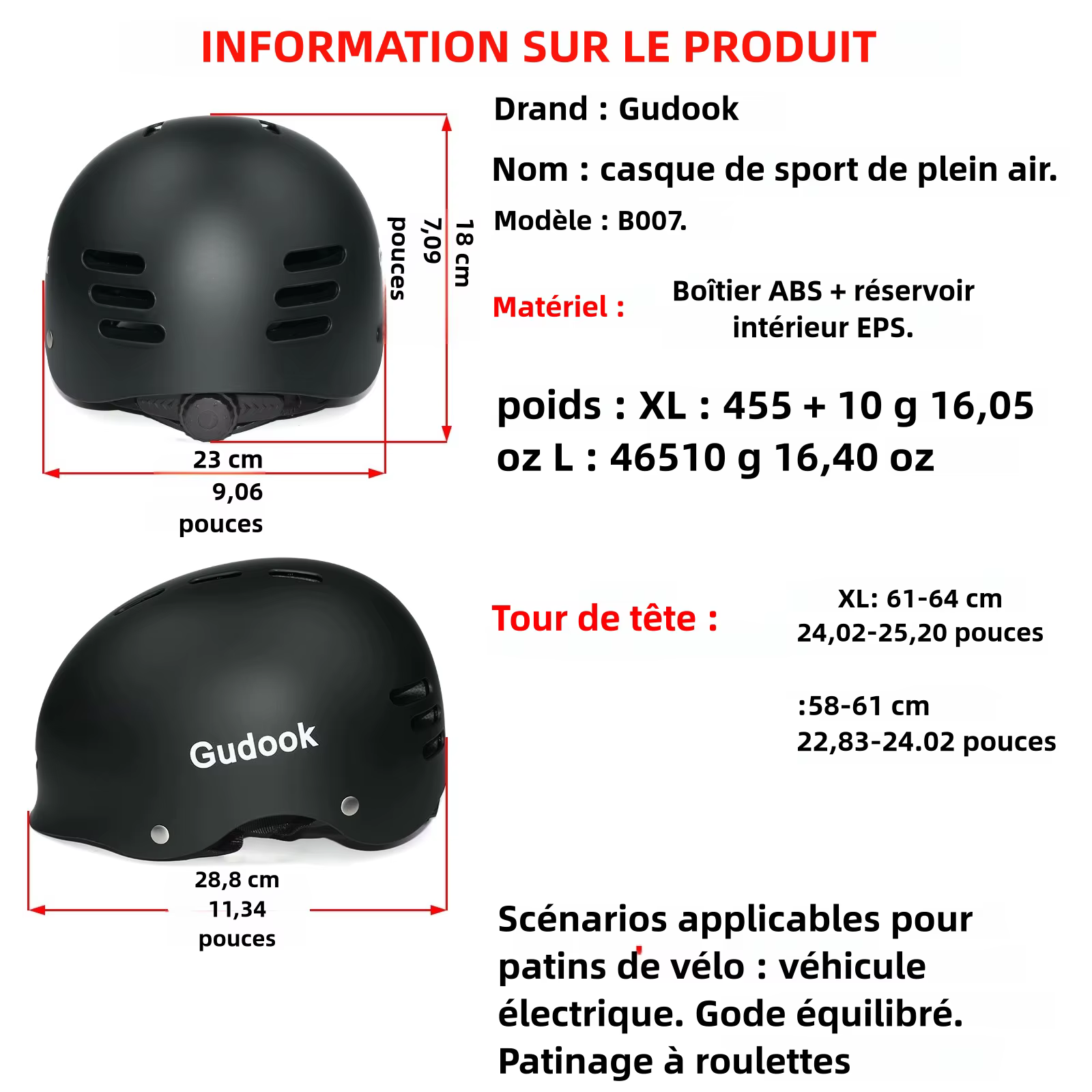 Casque de vélo pour adulte pour vélo