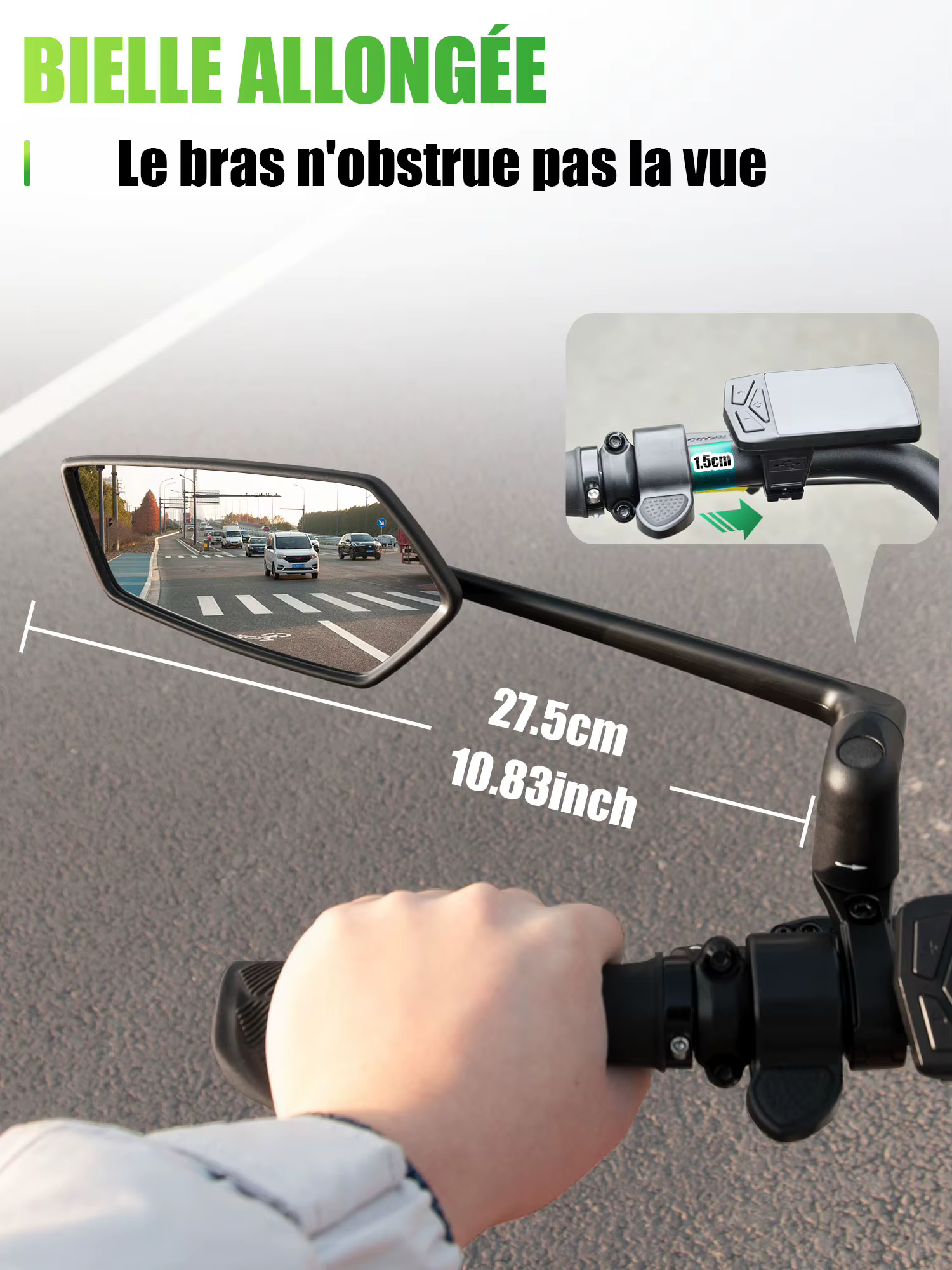 Rétroviseur pour guidon de vélo