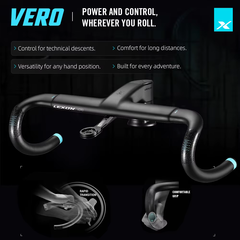 LEXON VERO guidon de vélo de route entièrement en carbone câble intérieur complet