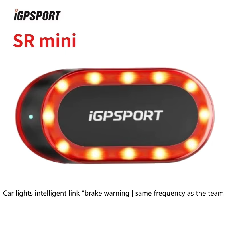 Feu arrière radar iGPSPORT SR mini IPX7 avec clignotant de frein pour VTT et vélos de route