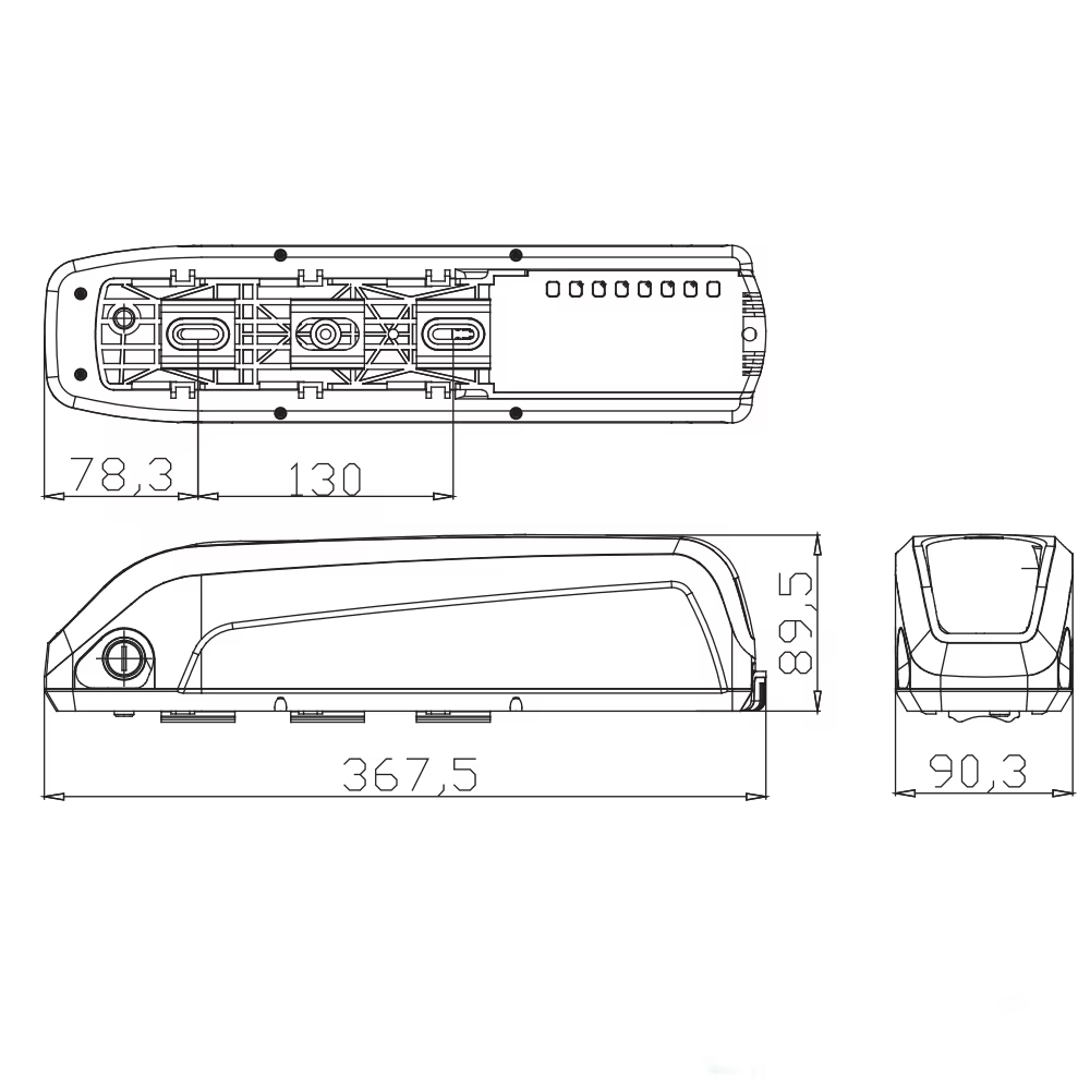 Batterie Hailong 36V 48V 10.4Ah 13Ah 15Ah