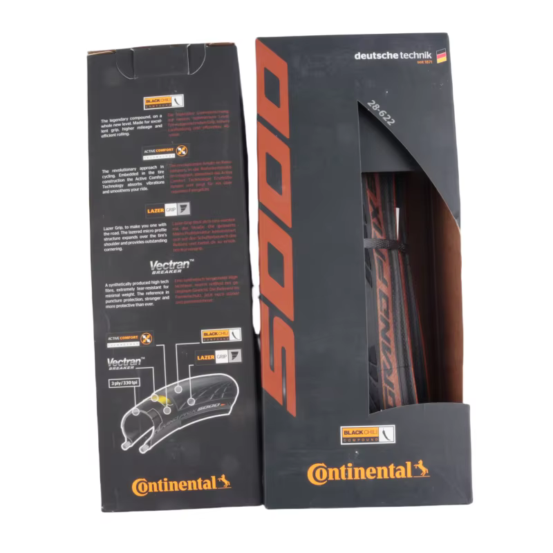 Continental Grand Prix 5000 GP5000 pneu de vélo de route 700x25C/28C/30C/32C noir/marron/jaune avec boîte