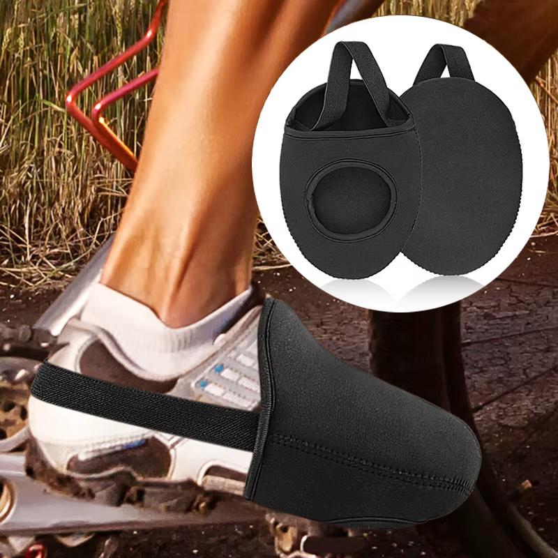 1 paire de couvre-chaussures de cyclisme coupe-vent demi-paume protecteur d'orteil vtt vélo de route