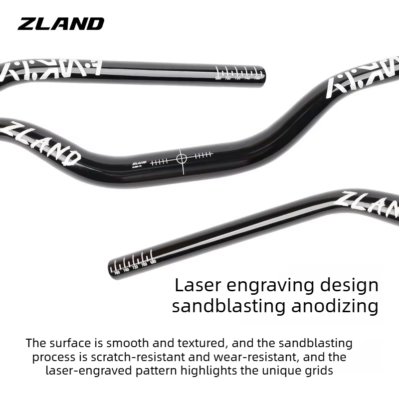 ZLAND VTT guidon élévateur poli-620/680/720/780MM 55mm ascenseur poli noir pour le cyclisme de fond de descente