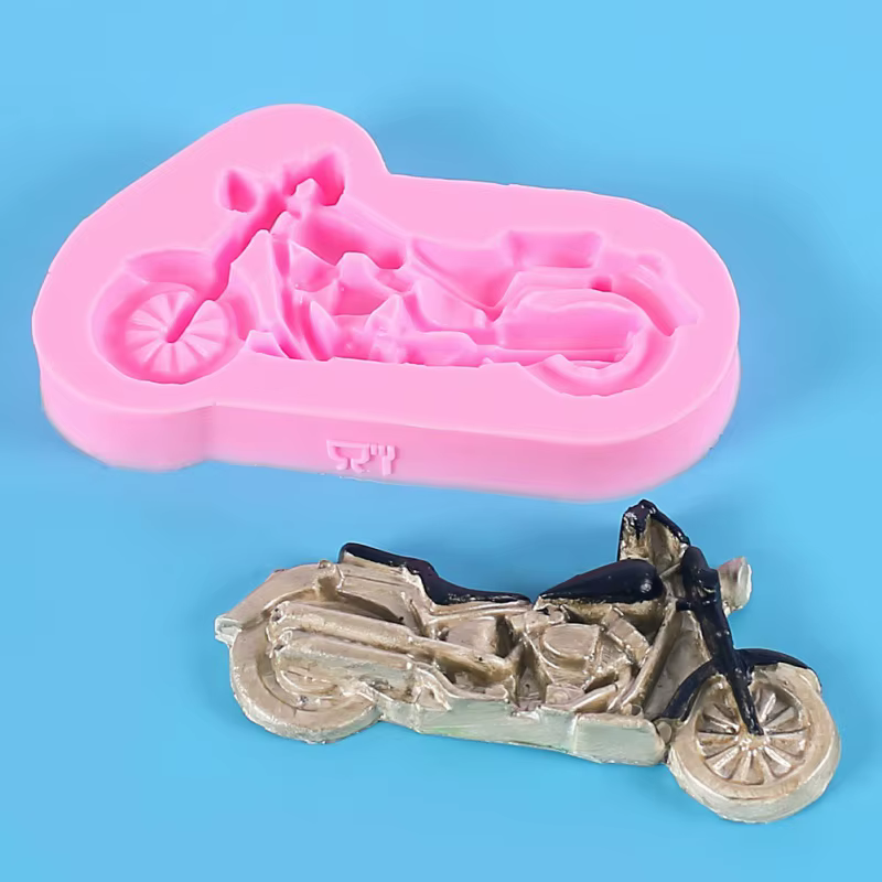 Moule en silicone pour moto et vélo, moules de moulage en résine, adaptés à la pâte polymère, artisanat DIY, fabrication de savon, création de bougies, -D