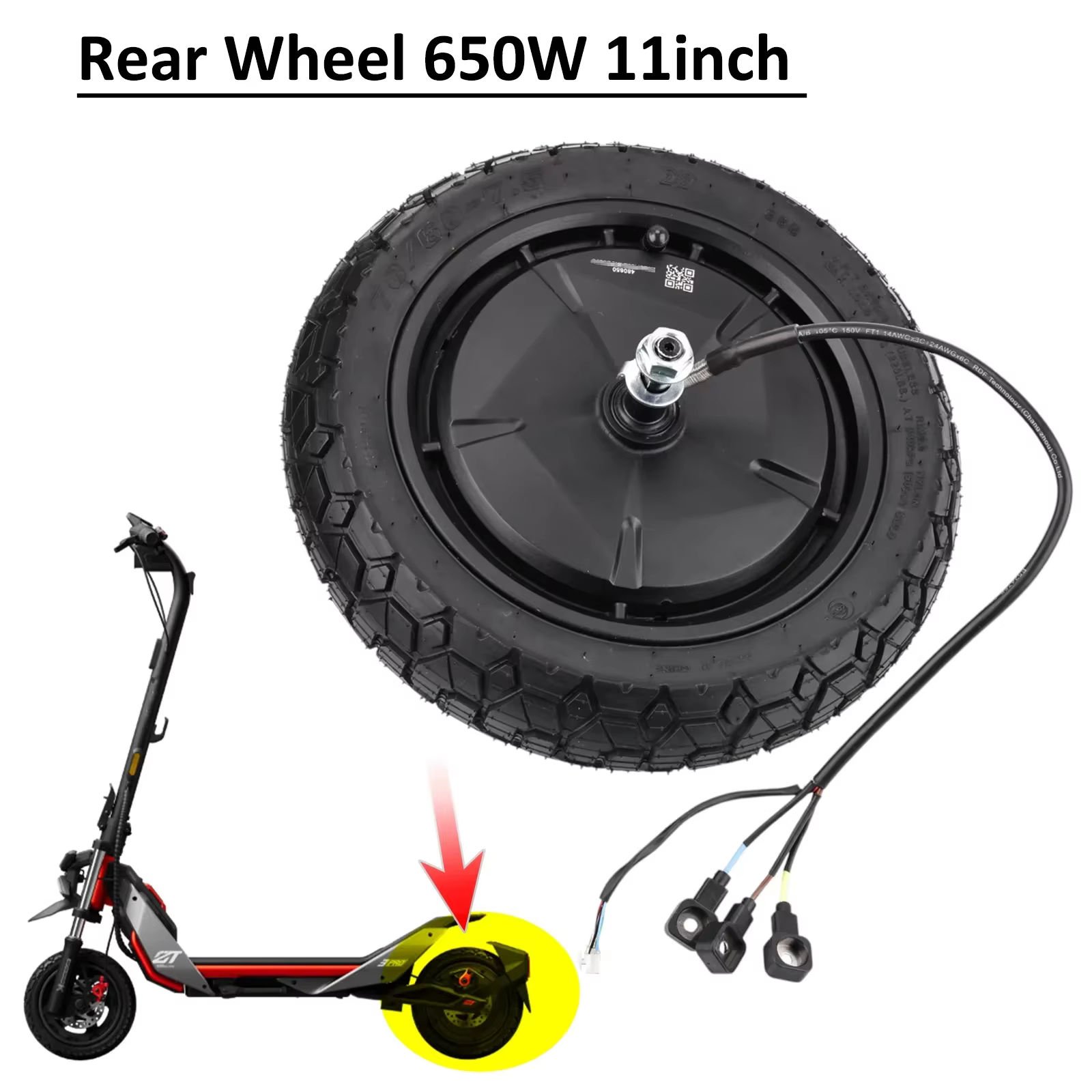 Moteur de roue arrière 650W d'origine pour Scooter électrique Segway ZT3 Pro