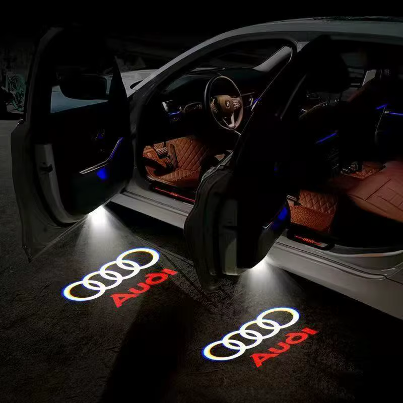 2 pièces Accessoires de lumière de bienvenue pour logo de porte de voiture pour Audi QUTTRO Sline A1 A3 A4 A5 A6 A7 Q3 Q5 Q7 TT B5 B6 B7 8P 8V 8P 8L S3 S4