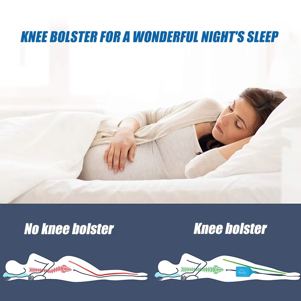 1 oreiller de genou pour dormeurs latéraux - 100% mousse à mémoire de forme - Coussin de contour en forme de cale - Coussin d'entrejambe pour l'alignement de la colonne vertébrale, soulagement des dou