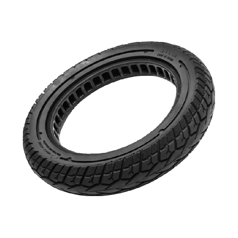 Trottinette électrique de 12 pouces avec pneus solides 12 x 2.125 et pneus anti-éclatement en nid d'abeille amortissants non gonflables