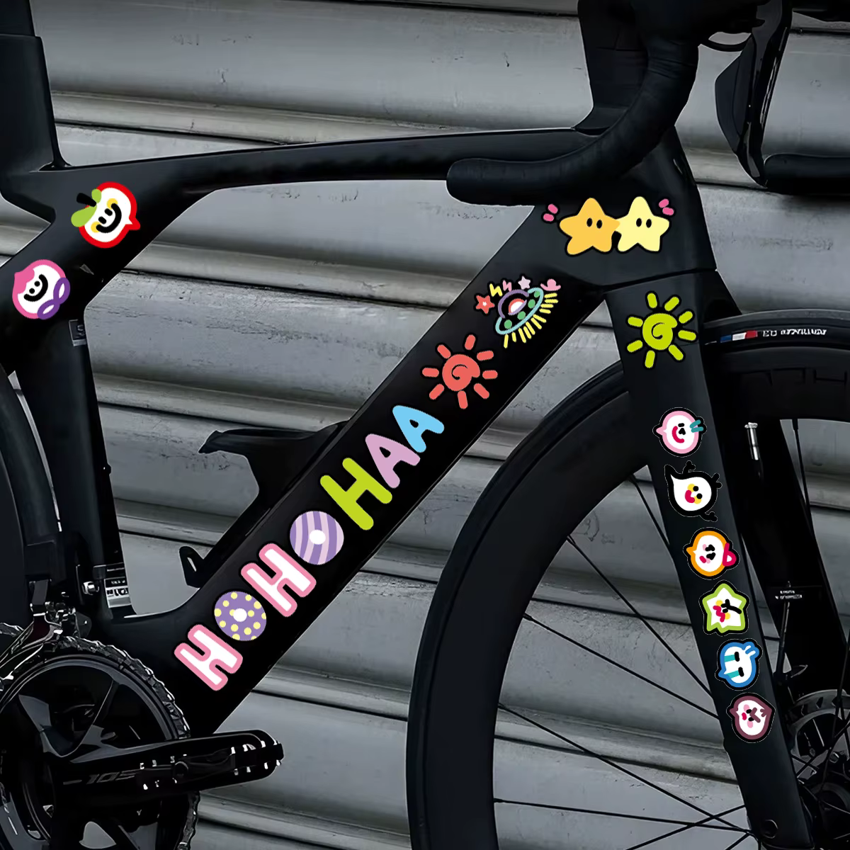 Graffiti drôle bricolage vélo e-bike cadre autocollants réfléchissants ensemble corps