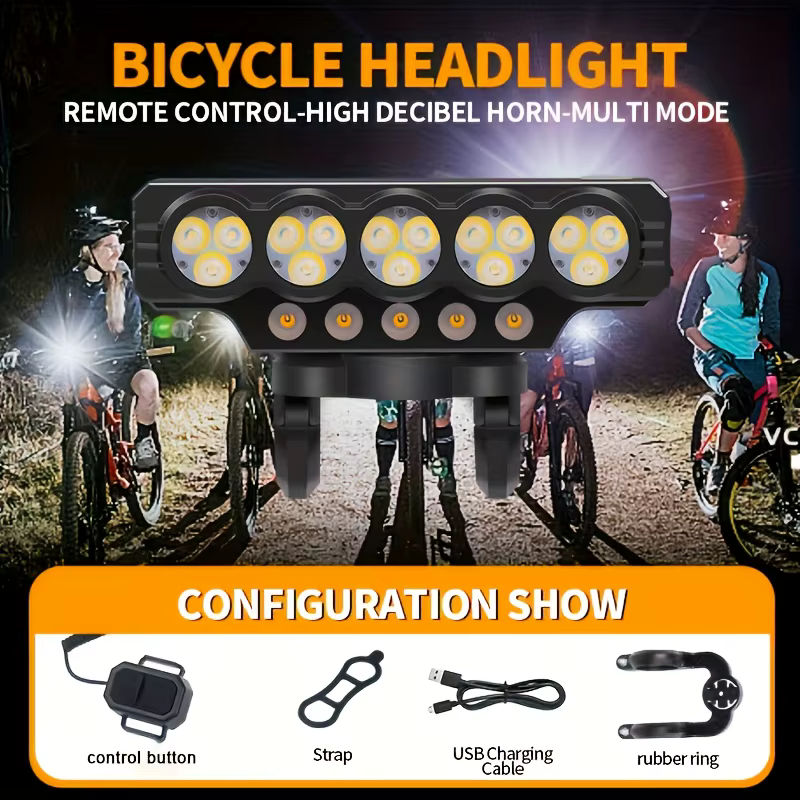 Feu de vélo 15LED avec cloche 120DB