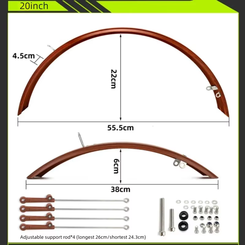 FMFXTRA Garde-boue rétro pleine couverture pour vélos pliants 16-20 pouces