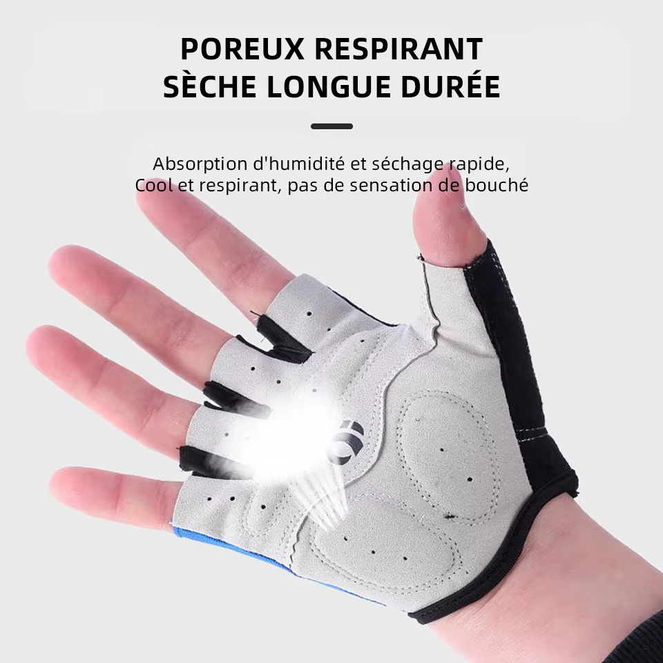 Gants de vélo demi-doigts antidérapants