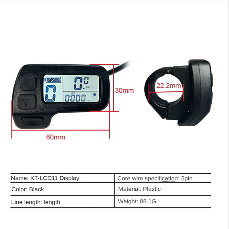 Accessoires électriques d'Ebike de conversion de moteur d'entraînement d'affichage du KT-LCD11 5Pin