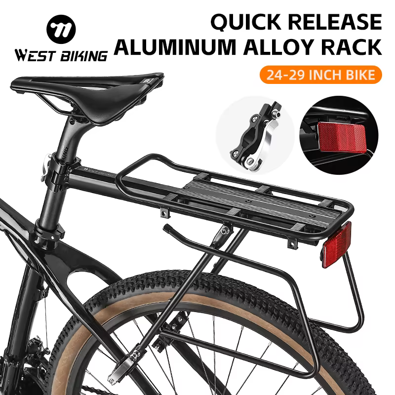 WEST BIKING – support de coffre de vélo en alliage d'aluminium à dégagement rapide