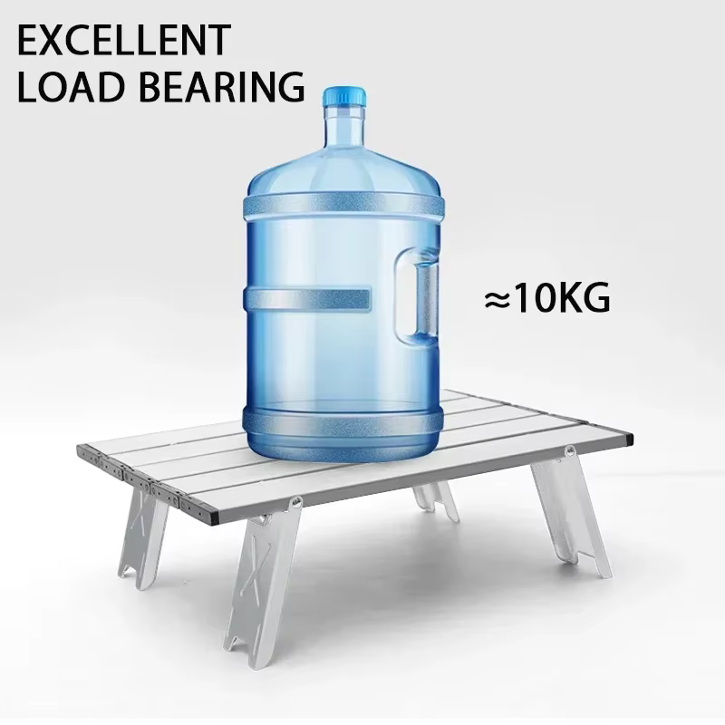 Mini table de camping pliable ultralégère, alliage d'aluminium, table d'extérieur pour voyage, pique-nique, ordinateur pliant, bureau de lit