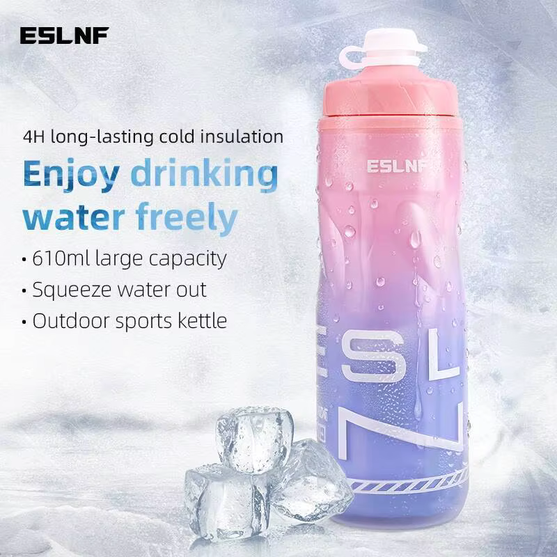 Bouteille d'eau isotherme double paroi pour vélo de route et VTT