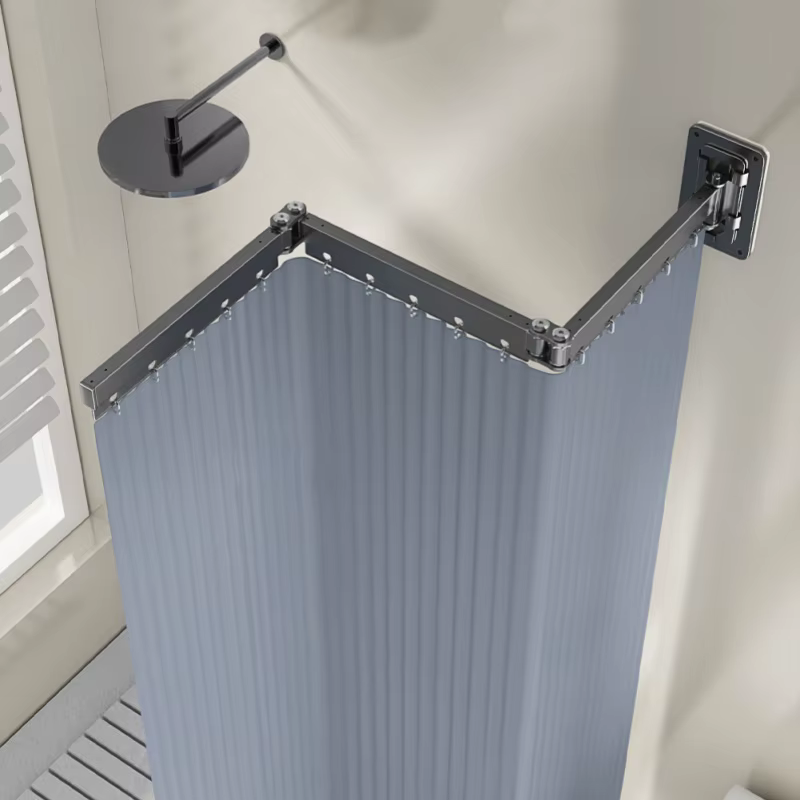 Ensemble de rideaux de douche pliables, cloison de douche invisible, séparation sec-humide, polyester imperméable, rétractable