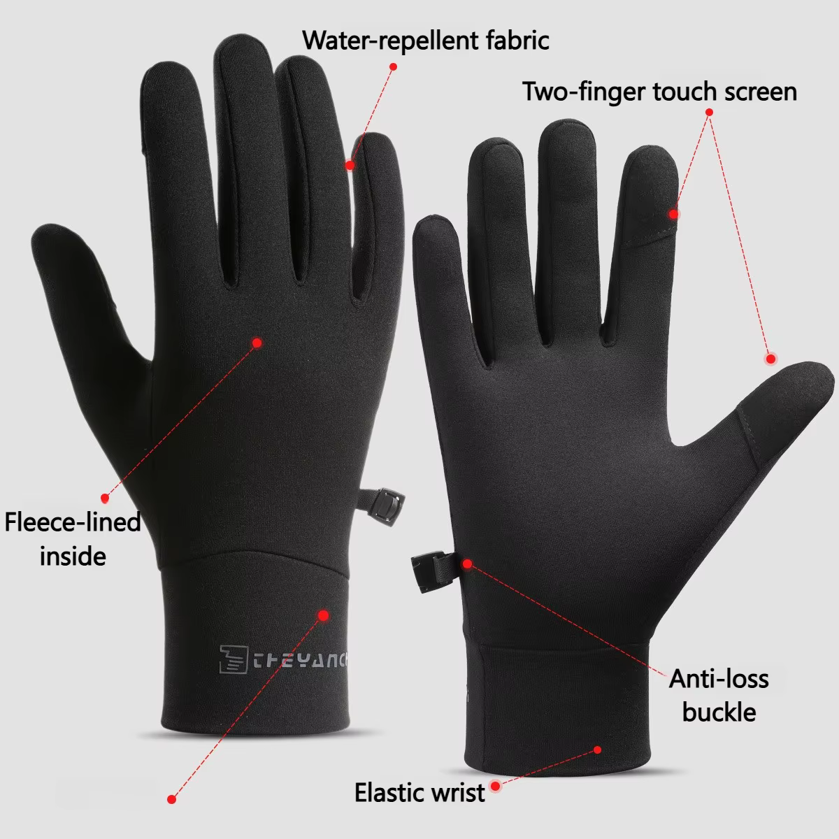Gants de cyclisme thermiques d'hiver