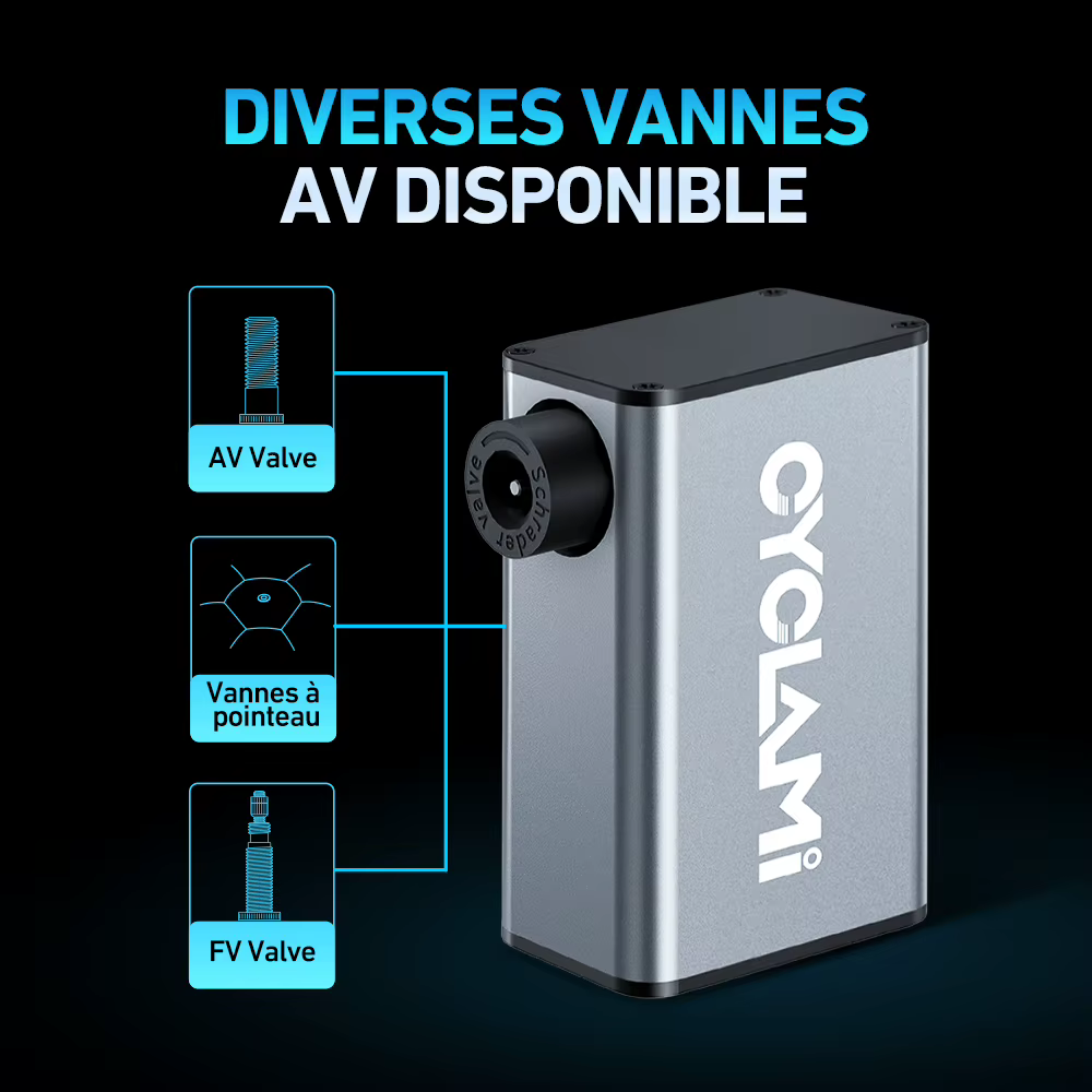 Alliage d'aluminium 150 PSI pompe électrique Portable vélo Air Rechargeable gonfleur de pneu Schrader Presta Valve