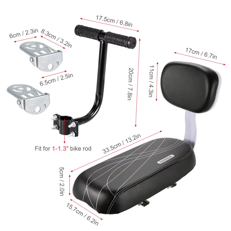 Siège arrière de vélo en cuir PU