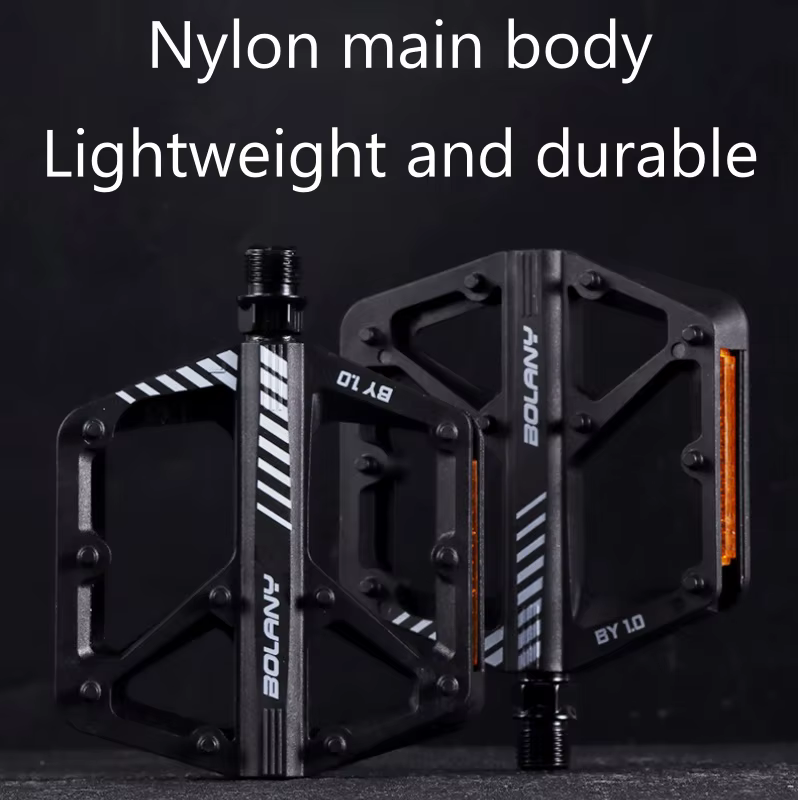 Pédales de vélo en Fiber de Nylon noir vert Orange violet anti-dérapant avec réflecteur pédale à roulements larges