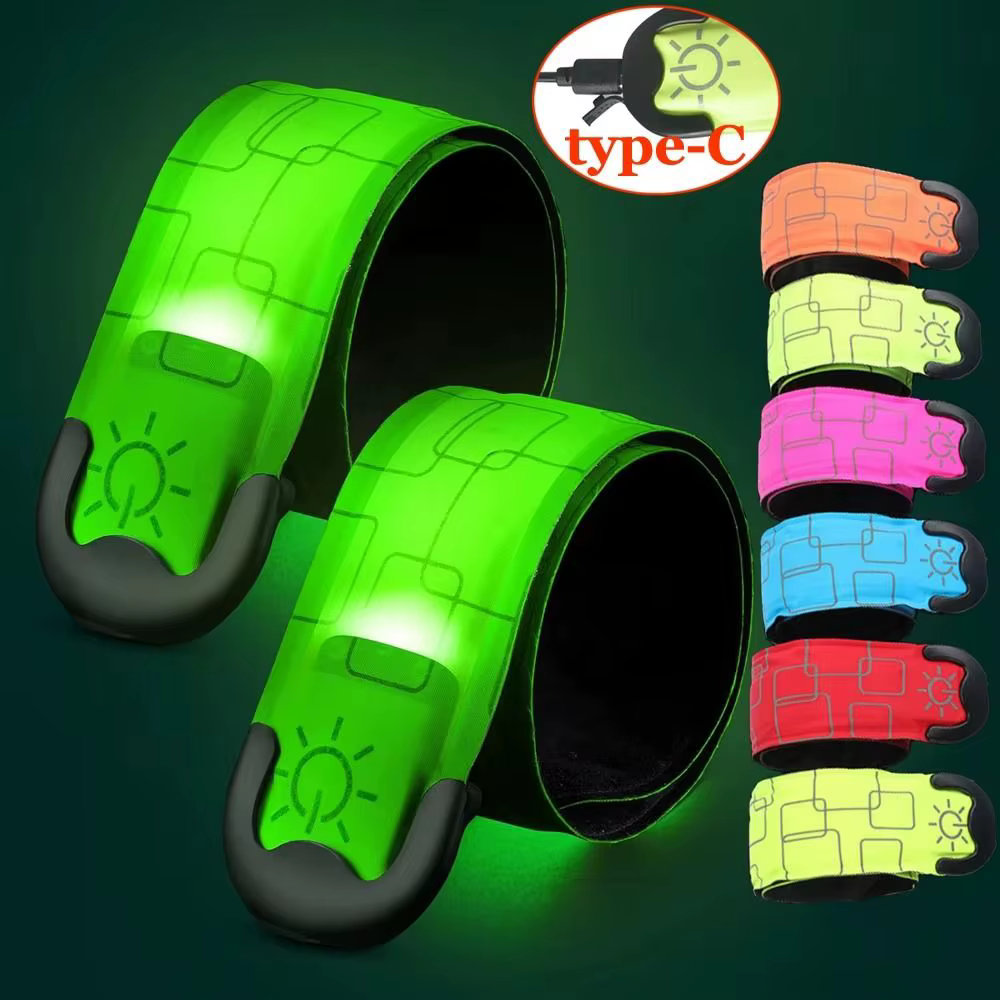 Brassard de course de nuit, bande lumineuse LED, brassard de sécurité pour cyclisme, Sports de plein air, ceinture de bras, bracelet d'avertissement de jambe