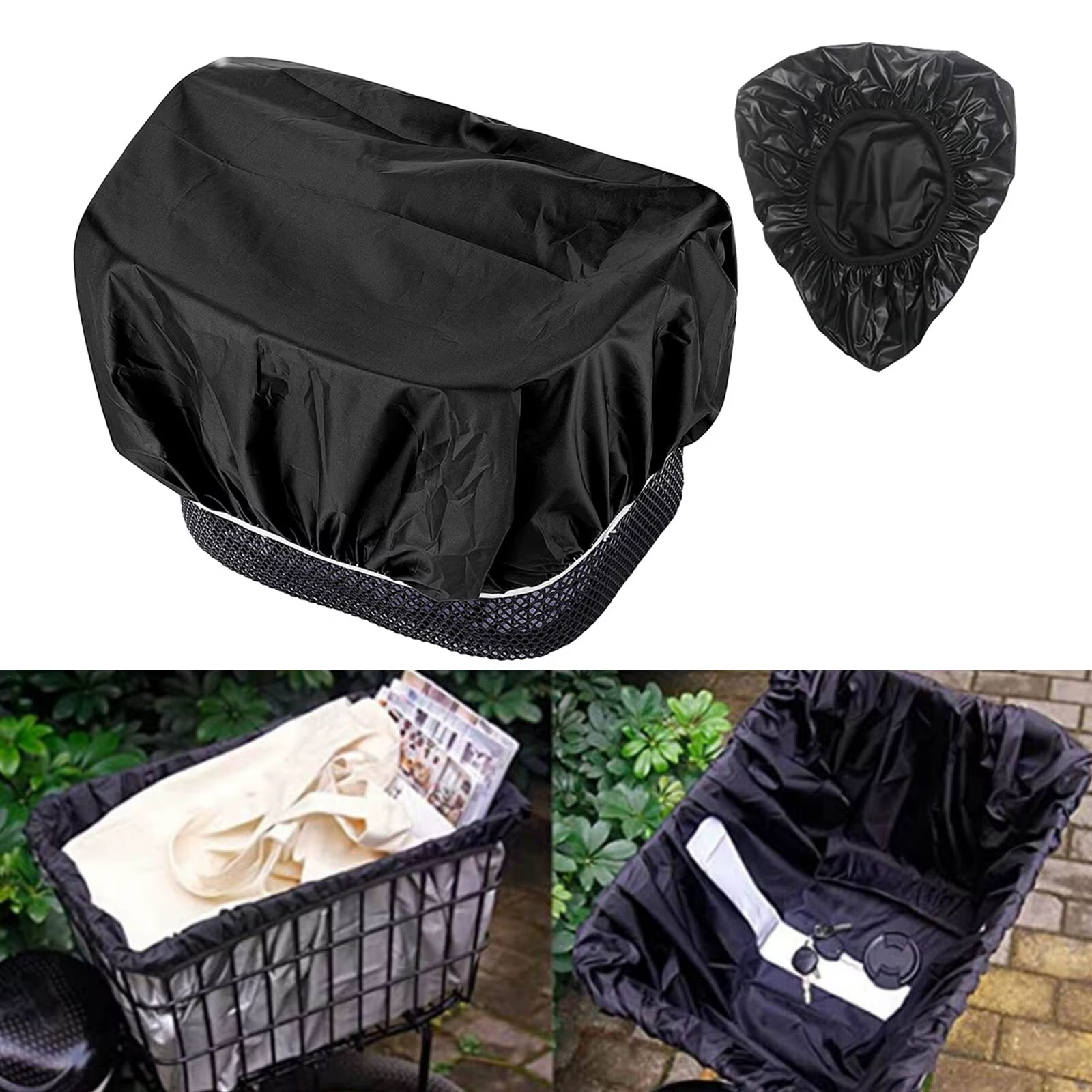 1 ensemble de doublure de panier de vélo étanche, housse imperméable, convient à la plupart des paniers de vélo, housse étanche, ensemble de coussins de vélo