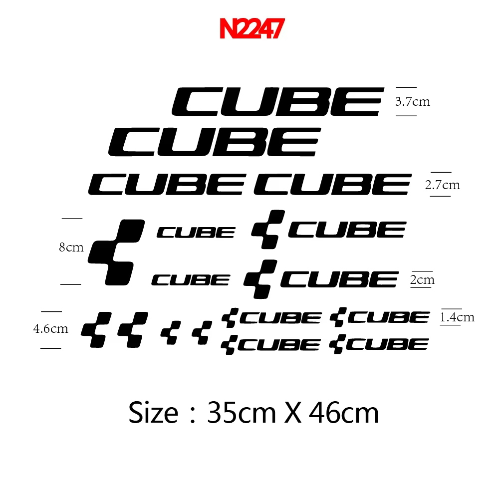 Kits de décalcomanies de cyclisme de course vinyles décor d'art de vélo CUBE autocollants de cadre