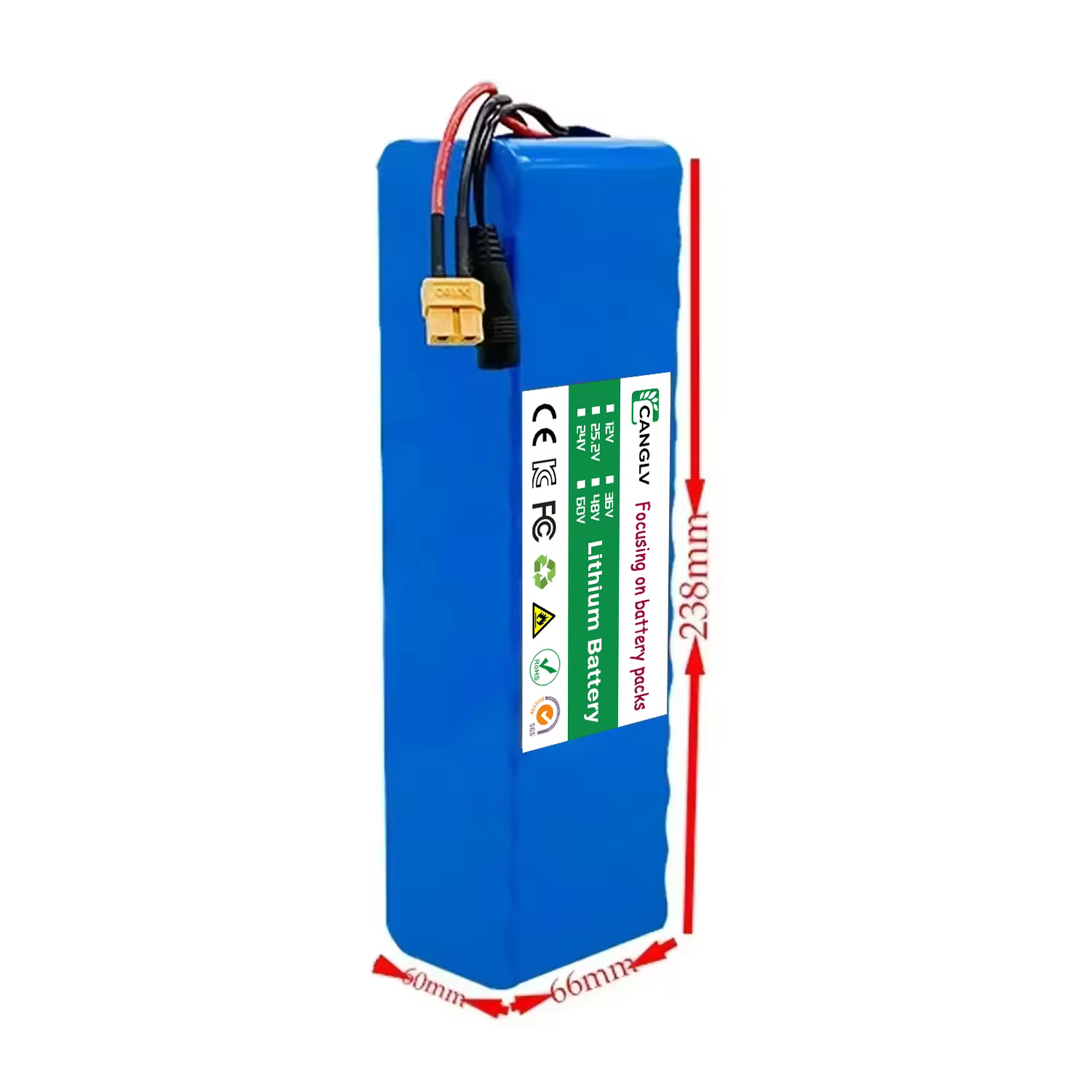 Batterie rechargeable haute capacité 48V 100Ah 13S3P 1000W BMS 54.6V pour vélo électrique et trottinette