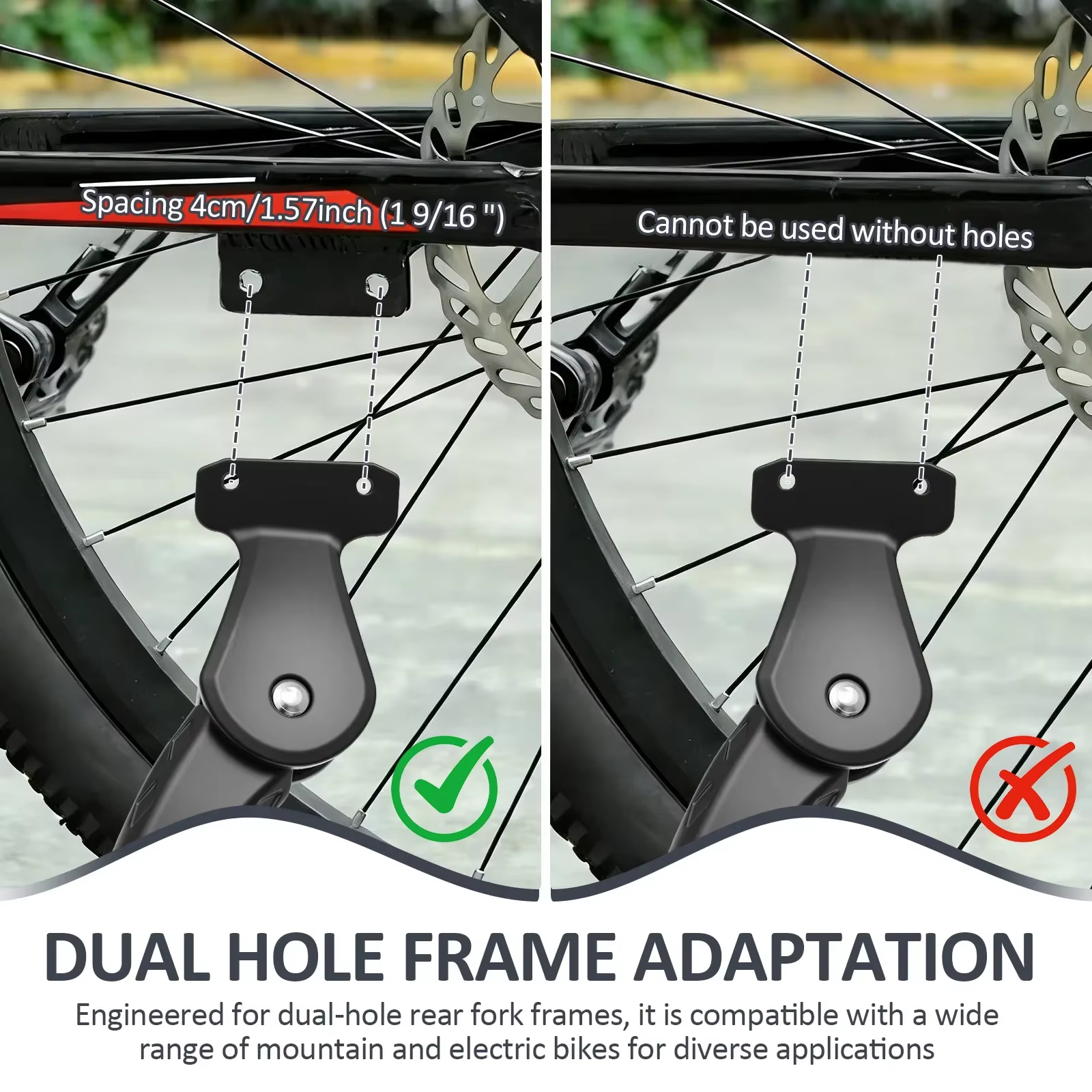 Béquille de vélo réglable en alliage d'aluminium