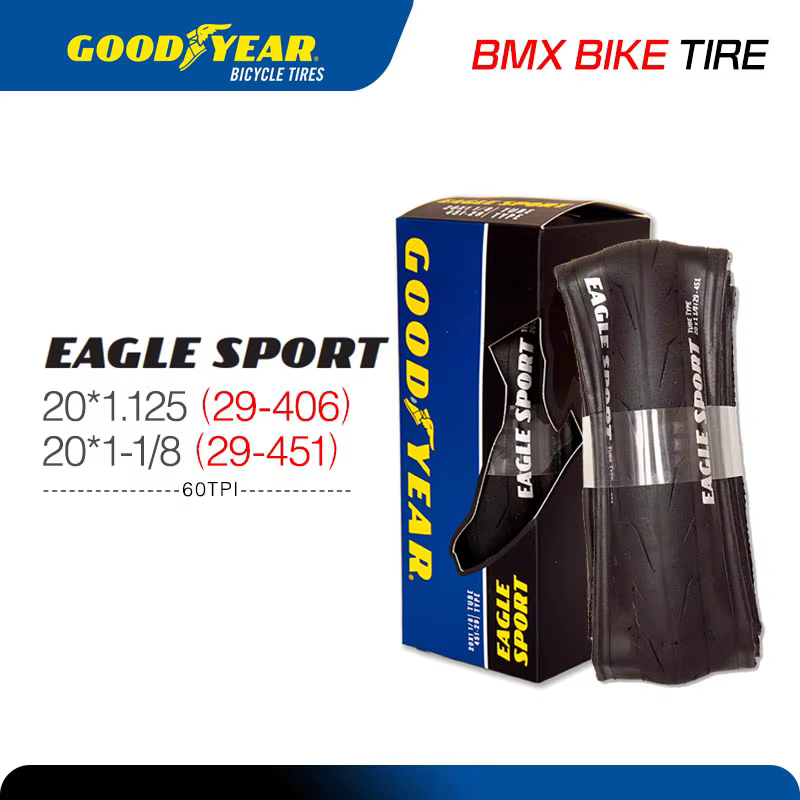 Pneu de vélo Goodyear Eagle Sport Small Tire 20x1-1/8 29-451, pneus de vélo de route, pneus de vélo BMX ultralégers, pneu 20er 95 PSI