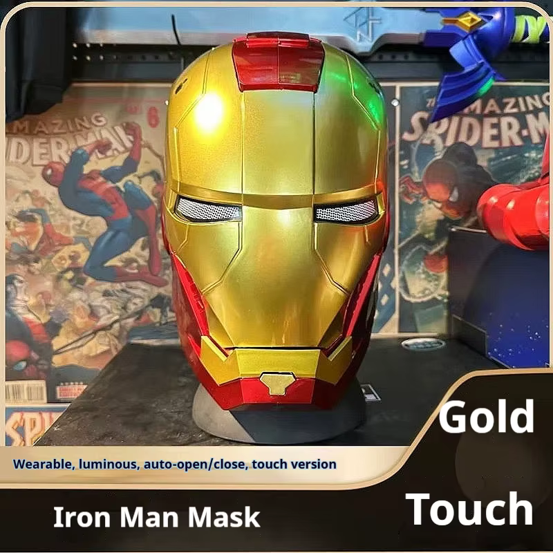 Casque électronique Iron Man MK5 MK45 à commande vocale avec IA Jarvis, déformation automatique de la plaque frontale, éclairage LED, objet de collection pour fans