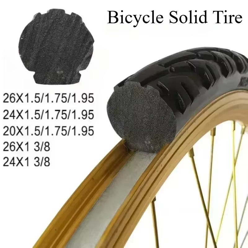 1 pièces pneu solide de vélo 20/24/26 pouces x1.50/1.95/1 3/8
