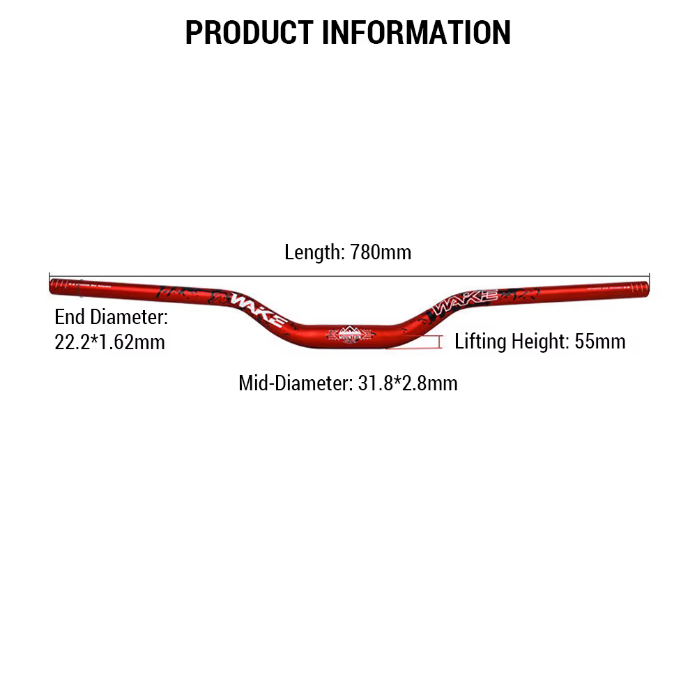 Wake 31.8MM VTT guidon en alliage d'aluminium vélo Riser