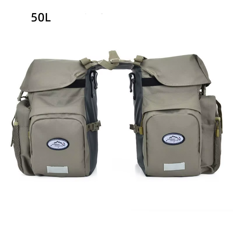 2026 sac de vélo 50L Nylon vélo support arrière coffre vélo bagages siège arrière sacoche réfléchissant cyclisme stockage vélo accessoires