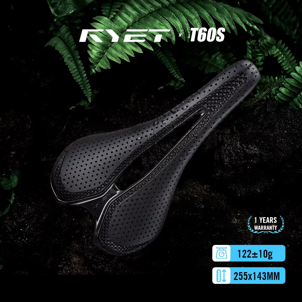 RYET 12K selle entièrement en carbone impression 3D 122g pour Triathlon route vtt gravier vélo léger siège de cyclisme Surface EVA 7x9mm