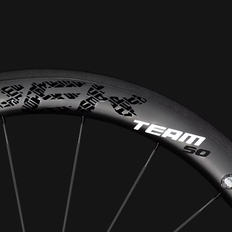 SUPERTEAM Classic Pro R25-50 700C Roues de vélo de route en carbone Clincher Tubeless Frein sur jante Logo Noir