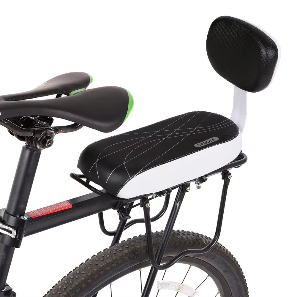 Siège arrière de vélo en cuir PU, housse de siège enfant, coussin d'assistance de vélo T1, dégager arrière, accessoires de subvention, pièces de vélo