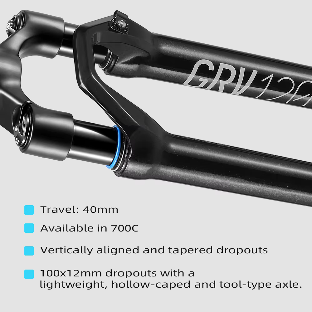 Horquille de Suspension en gravier Lexon 700C 40mm voyage 12 × 100mm fourche légère en alliage de carbone Compatible