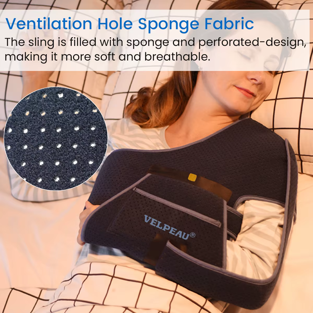 VELPEAU Écharpe d'épaule respirante pour déchirure de manchette de rotateur, fracture et luxation des bras, immobilisateur d'épaule pour dormir
