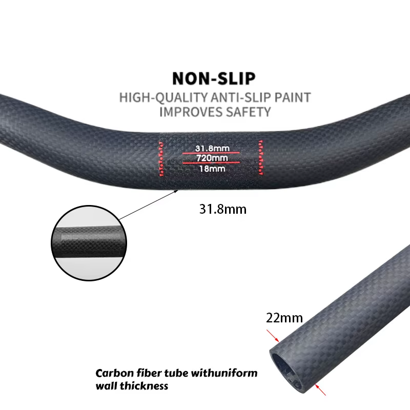 Nouveau guidon de vélo de course tout carbone Matt 3K pour VTT