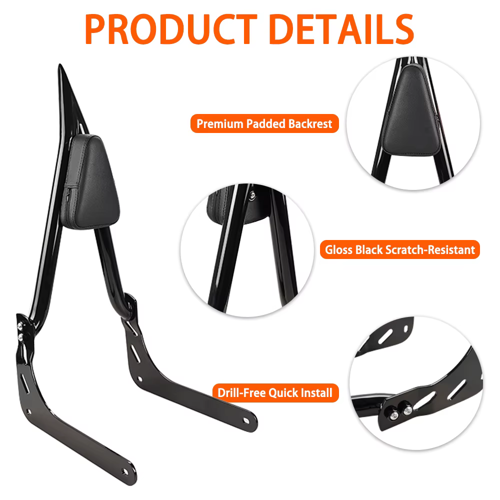 Accessoires de moto, dossier de passager arrière, barres de maintien, compatibles avec Indian Scout Sixty 2016 - 2024 2023 2022 2021 2020 2019 2018