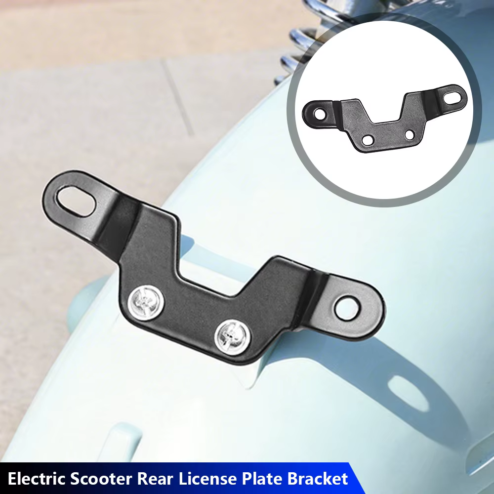 Support de plaque d'immatriculation arrière pour scooter électrique et vélo électrique, cadre long avec vis pour moto