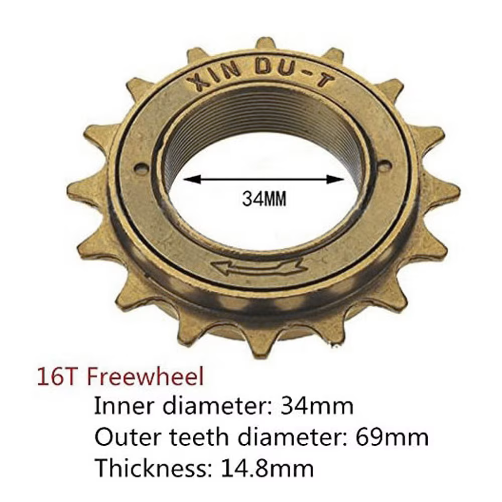Pièces de vélo : Roue libre de vélo à vitesse unique 34MM 12T/14T/16T