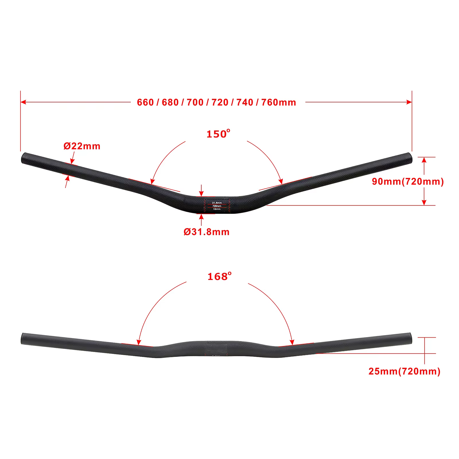 Guidon de vélo de course entièrement en fibre de carbone mat 3K