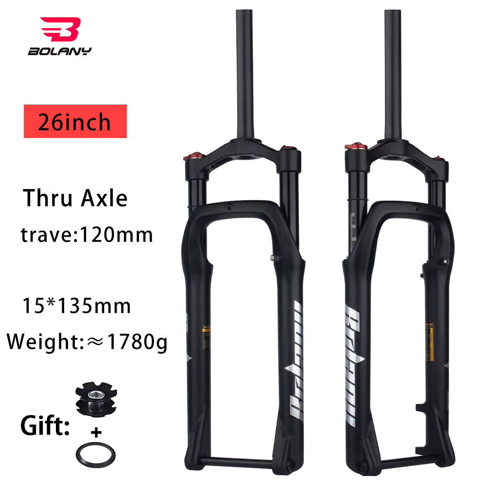 BOLANY fourche de vélo de neige vtt 26 pouces voyage 120mm alliage d'aluminium