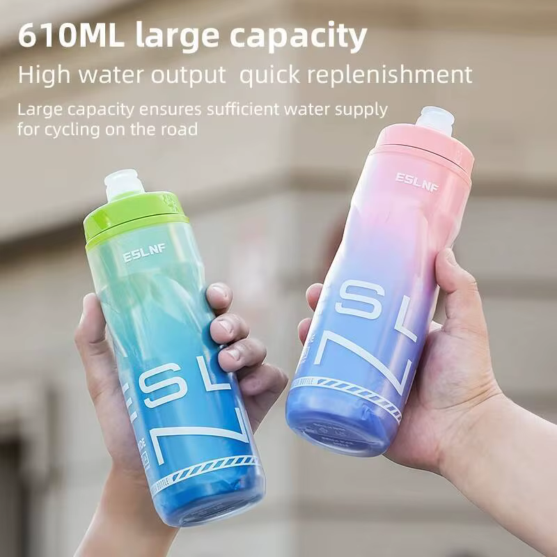 Bouteille d'eau isotherme double paroi pour vélo de route et VTT