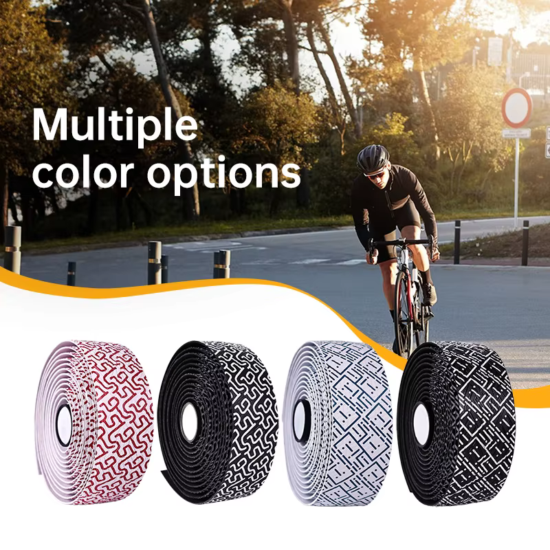 2 pièces de ruban de guidon de vélo de route antidérapant et absorbant les chocs en EVA/PU avec embouts